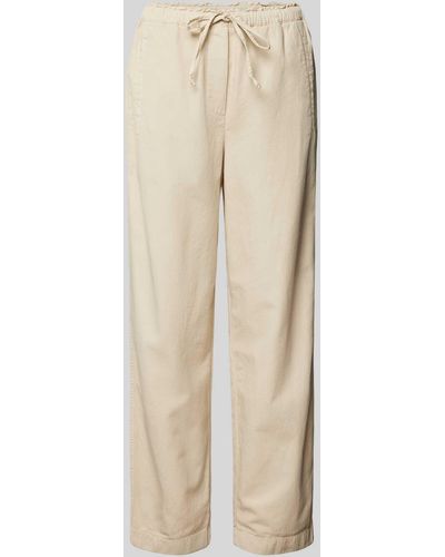 Marc O' Polo Relaxed Fit Stoffen Broek Met Elastische Band - Naturel