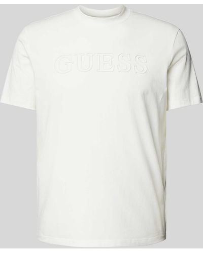 Guess T-Shirt mit Label-Print Modell 'ALPHY' - Weiß
