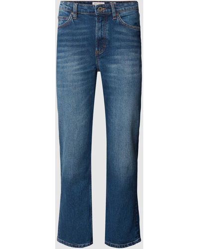 Marc O' Polo Straight Fit Jeans Met Labeldetail - Blauw