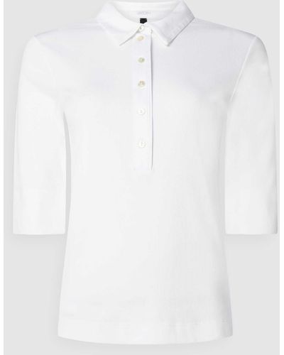 Marc Cain Poloshirt Met Ribstructuur - Wit