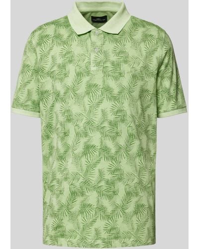 Fynch-Hatton Regular Fit Poloshirt Met All-over Print - Groen