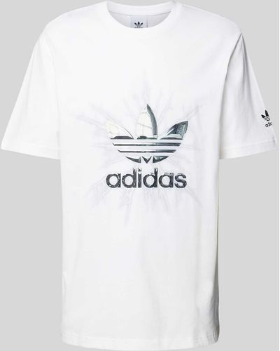 adidas Originals T-Shirt mit Label-Print - Weiß