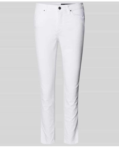 Armani Exchange Super Skinny Fit Jeans mit Knopfverschluss - Weiß