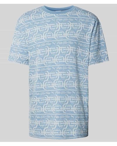 PUMA T-Shirt mit Allover-Muster - Blau