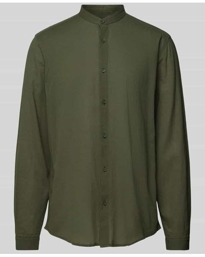 Antony Morato Regular Fit Freizeithemd mit Maokragen - Grün
