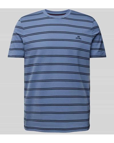 Christian Berg Men T-Shirt mit Label-Stitching - Blau