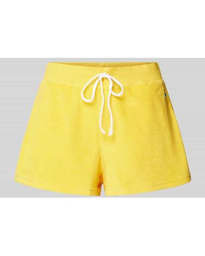 Polo Ralph Lauren Regular Fit Shorts mit Logo-Stitching Modell 'TERRY' - Gelb