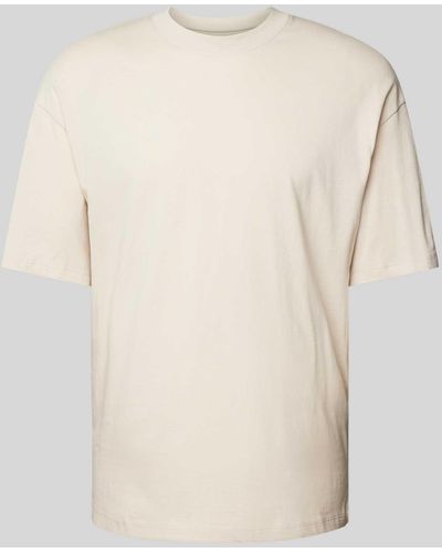 Jack & Jones T-Shirt mit geripptem Rundhalsausschnitt Modell 'BRADLEY' - Natur