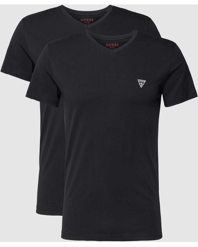 Guess T-shirt Met V-hals - Zwart