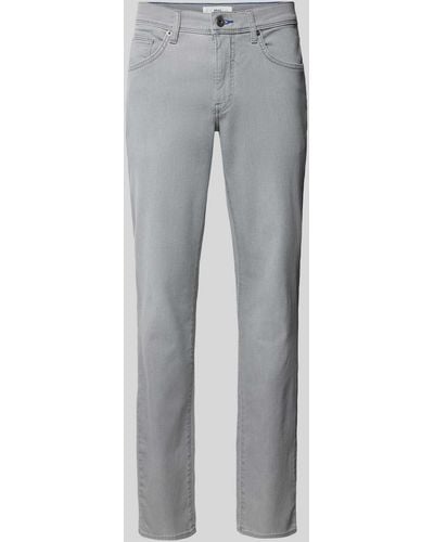 Brax Straight Fit Jeans mit Label-Patch Modell 'CADIZ' - Grau
