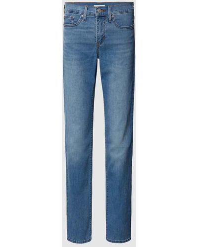 Levi's® 300 Slim Fit Jeans mit Knopfverschluss - Blau