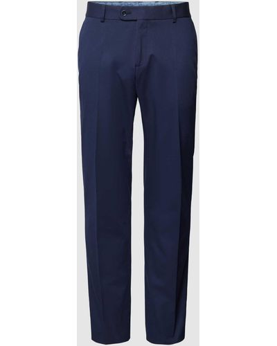 Carl Gross Slim Fit Anzughose mit Bügelfalten Modell 'Tomte' - Blau