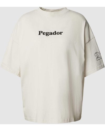 PEGADOR Oversized T-shirt Met Ronde Hals - Wit