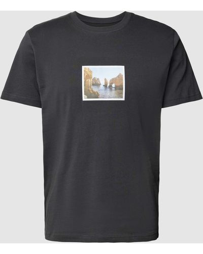 SELECTED T-shirt Van Puur Katoen Met Motiefprint - Zwart