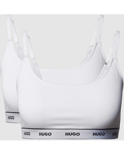HUGO Soft-beha Met Band Met Logo In Een Set Van 2 Stuks - Wit