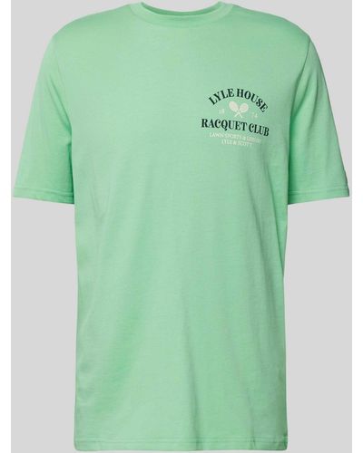 Lyle & Scott T-shirt Met Statement- En Labelprint - Groen