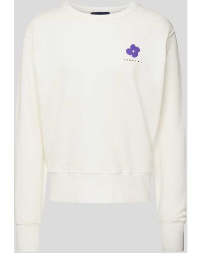 Lardini Sweatshirt mit Motiv-Stitching - Weiß