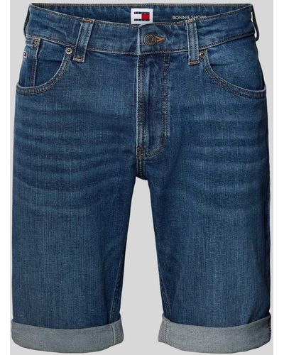 Tommy Hilfiger Jeansshorts mit 5-Pocket-Design Modell 'RONNIE' - Blau