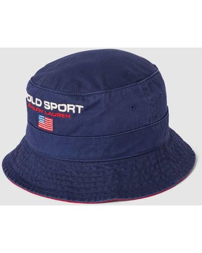 Polo Ralph Lauren Bucket Hat mit Label-Stitching - Blau