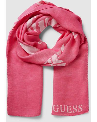 Guess Schal mit Label-Stitching - Pink