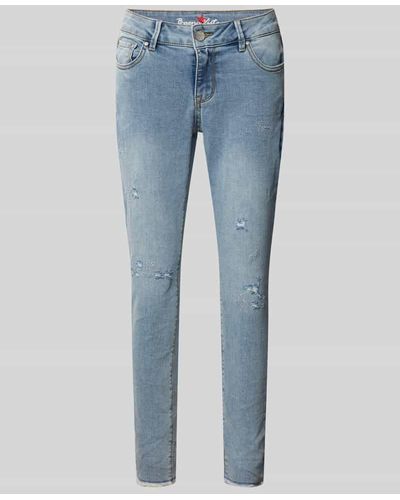 Buena Vista Slim Fit Jeans mit verkürztem Schnitt Modell 'Italy' - Blau