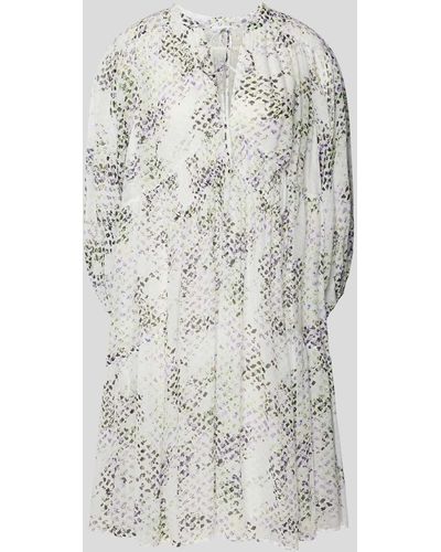 Lala Berlin Knielanges Kleid mit Allover-Muster - Weiß