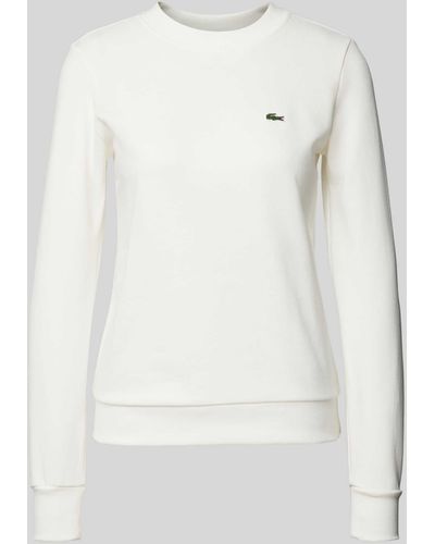 Lacoste Sweatshirt mit Logo-Stitching - Weiß