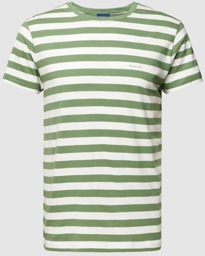 GANT T-Shirt mit Streifenmuster - Grün