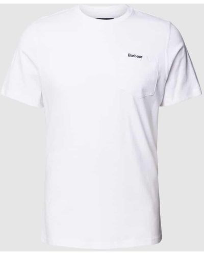 Barbour T-Shirt mit Brusttasche Modell 'Langdon' - Weiß