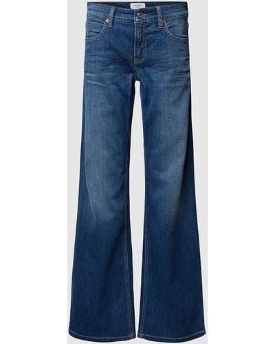 Cambio Wide Fit Jeans mit Knopf- und Reißverschluss Modell 'TESS' - Blau