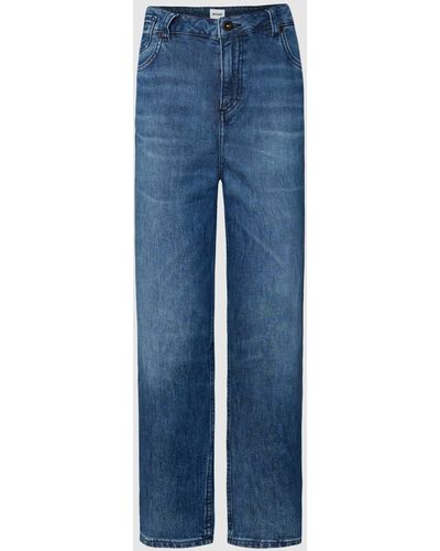 Mustang Tapered Fit-jeans Met Labelpatch - Blauw