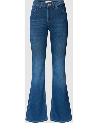 Mos Mosh Flared Jeans Met Steekzakken Opzij - Blauw