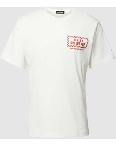 Replay T-Shirt mit Label-Print - Weiß