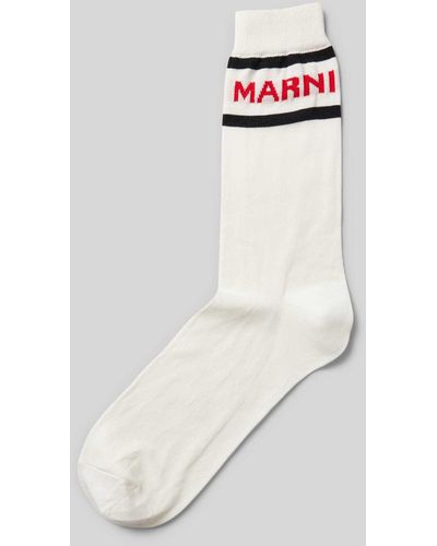 Marni Socken mit Label-Print - Weiß