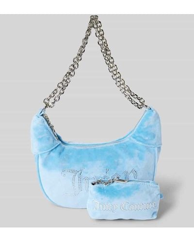 Juicy Couture Hobo Bag mit Ziersteinbesatz Modell 'KIMBERLY' - Blau