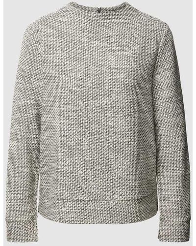 S.oliver Pullover mit Stehkragen und rückseitigem Reißverschluss - Grau