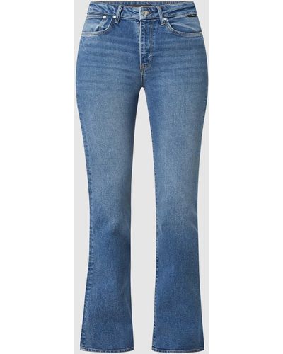 Mavi Flared Cut High Rise Jeans Met Stretch - Blauw