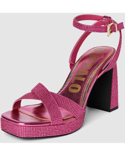 Buffalo Sandaletten mit Ziersteinbesatz Modell 'CHERRY SPARK' - Pink