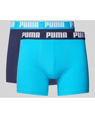 PUMA Trunks mit Label-Detail im 2er-Pack - Blau
