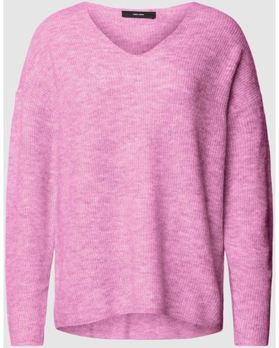 Vero Moda Gebreide Pullover Met Structuurmotief - Roze