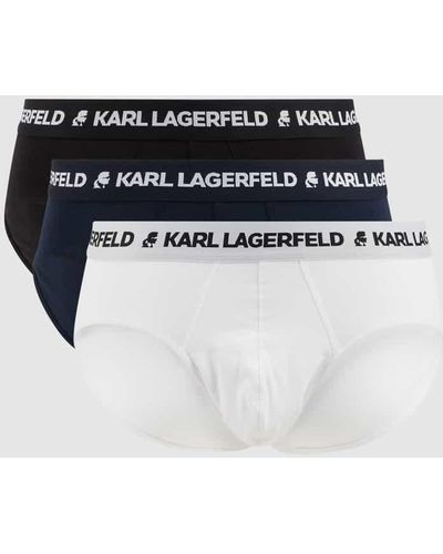 Karl Lagerfeld Slip mit Stretch-Anteil im 3er-Pack - Grau