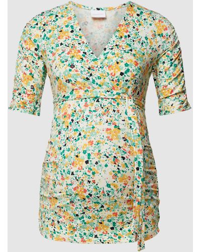 Mama.licious Umstands-T-Shirt mit floralem Muster Modell 'Pilar Honni Tess' - Grün