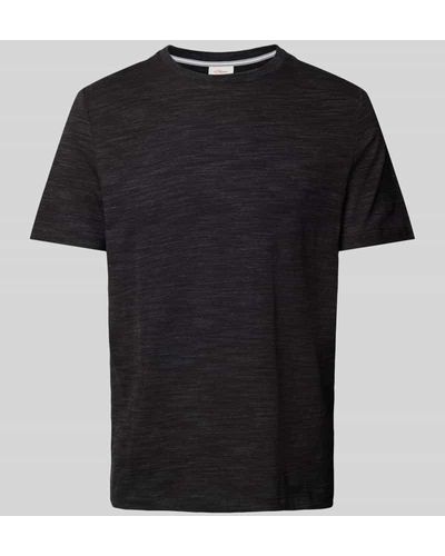 S.oliver T-Shirt in Melange-Optik - Schwarz