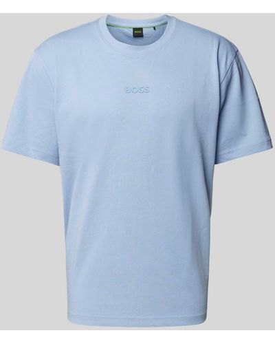 BOSS T-Shirt mit Logo-Print - Blau