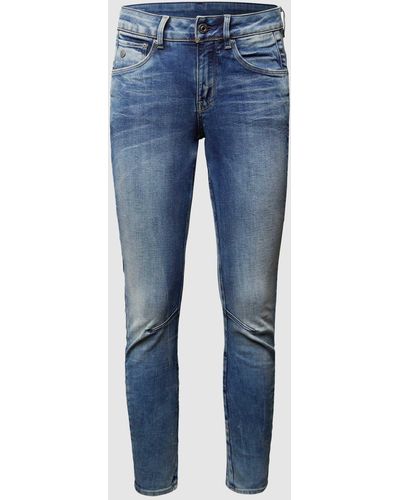 G-Star RAW Skinny Fit Jeans Met Labelpatch - Blauw