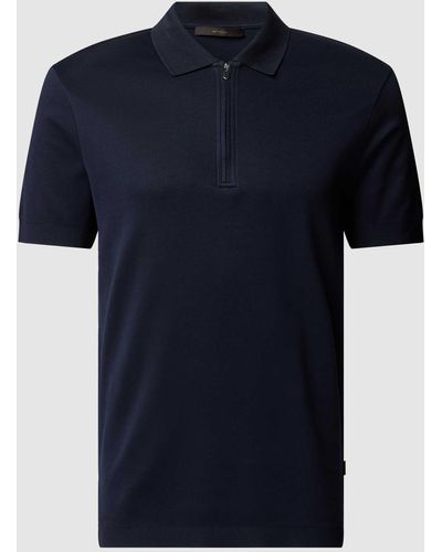 Windsor. Regular Fit Poloshirt Met Labeldetail - Blauw