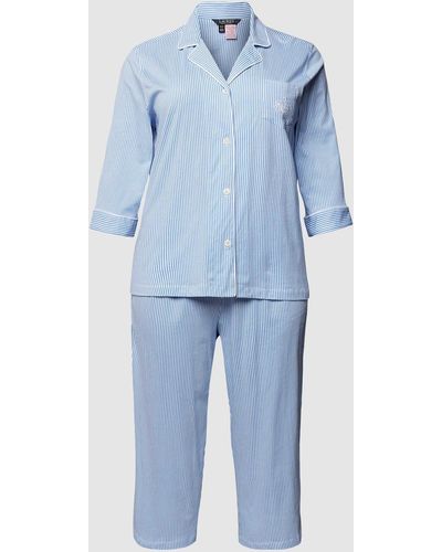 Lauren by Ralph Lauren Pyjama Met All-over Motief - Blauw