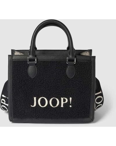 Joop! Crossbody Bag mit Logo-Detail und Teddyfellbesatz - Schwarz