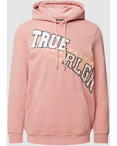 True Religion Hoodie mit seitlichen Eingrifftaschen - Pink