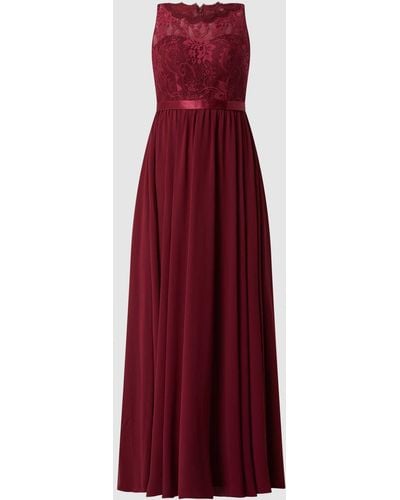 Luxuar Brautkleid aus Spitze und Chiffon - Rot